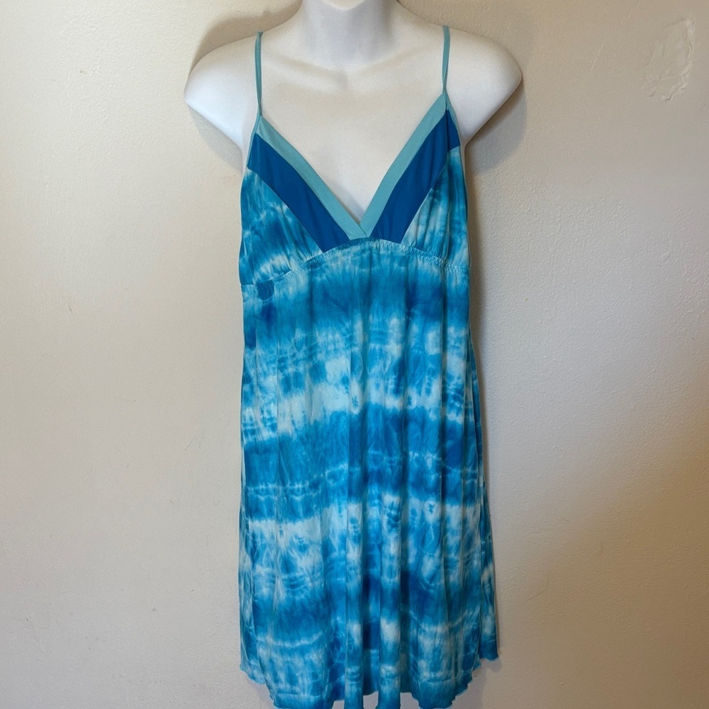 Secret Treasures Blue Tie-Dye Chemise